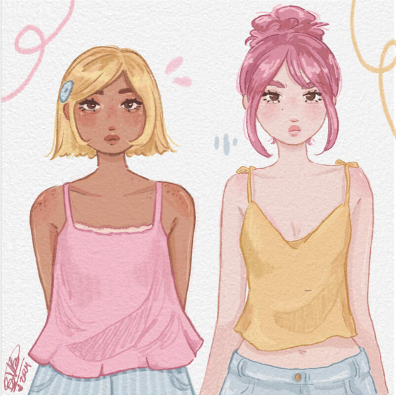 pink and yellow