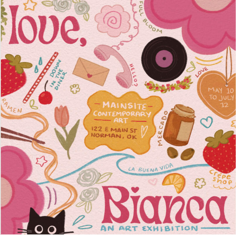 love, bianca exhibition flyer